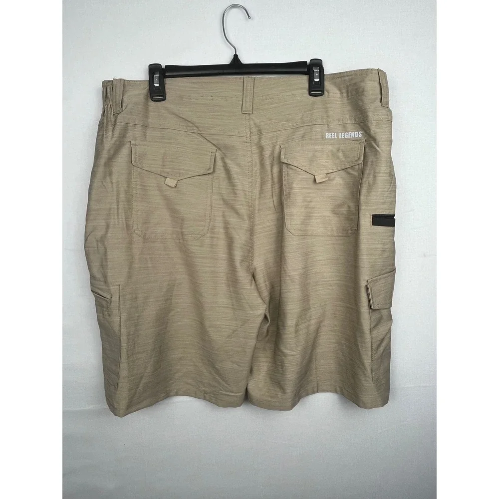 Reel Legends Performance Cargo Shorts Mens XL Khaki Tan Stretch Fishing Outdoor - Picture 8 of 8